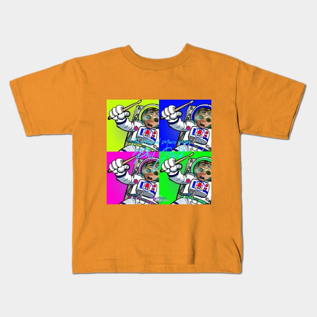 Tiny Space Phil Pop Quad Kids T-Shirt by EnceladusWaters